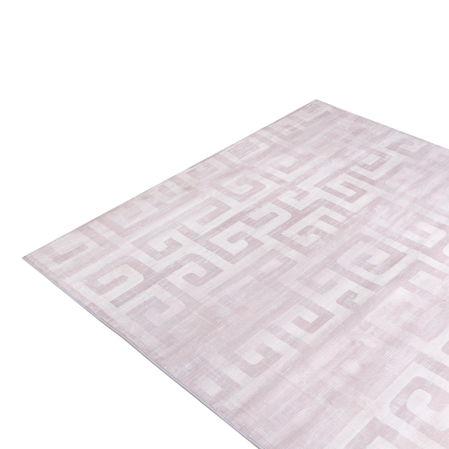 Area Rug Beige 140 x 200cm Modern Geometric Anti Slip Bottom