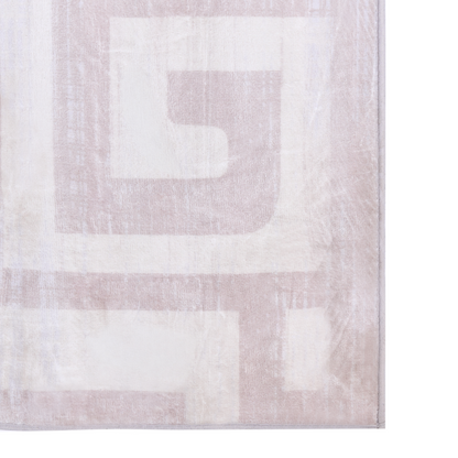 Area Rug Beige 140 x 200cm Modern Geometric Anti Slip Bottom