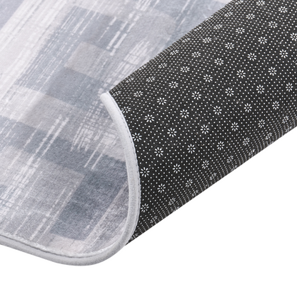 Grey Area Rug 140 x 200cm Modern Geometric Pattern Anti Slip For Underfloor Heating