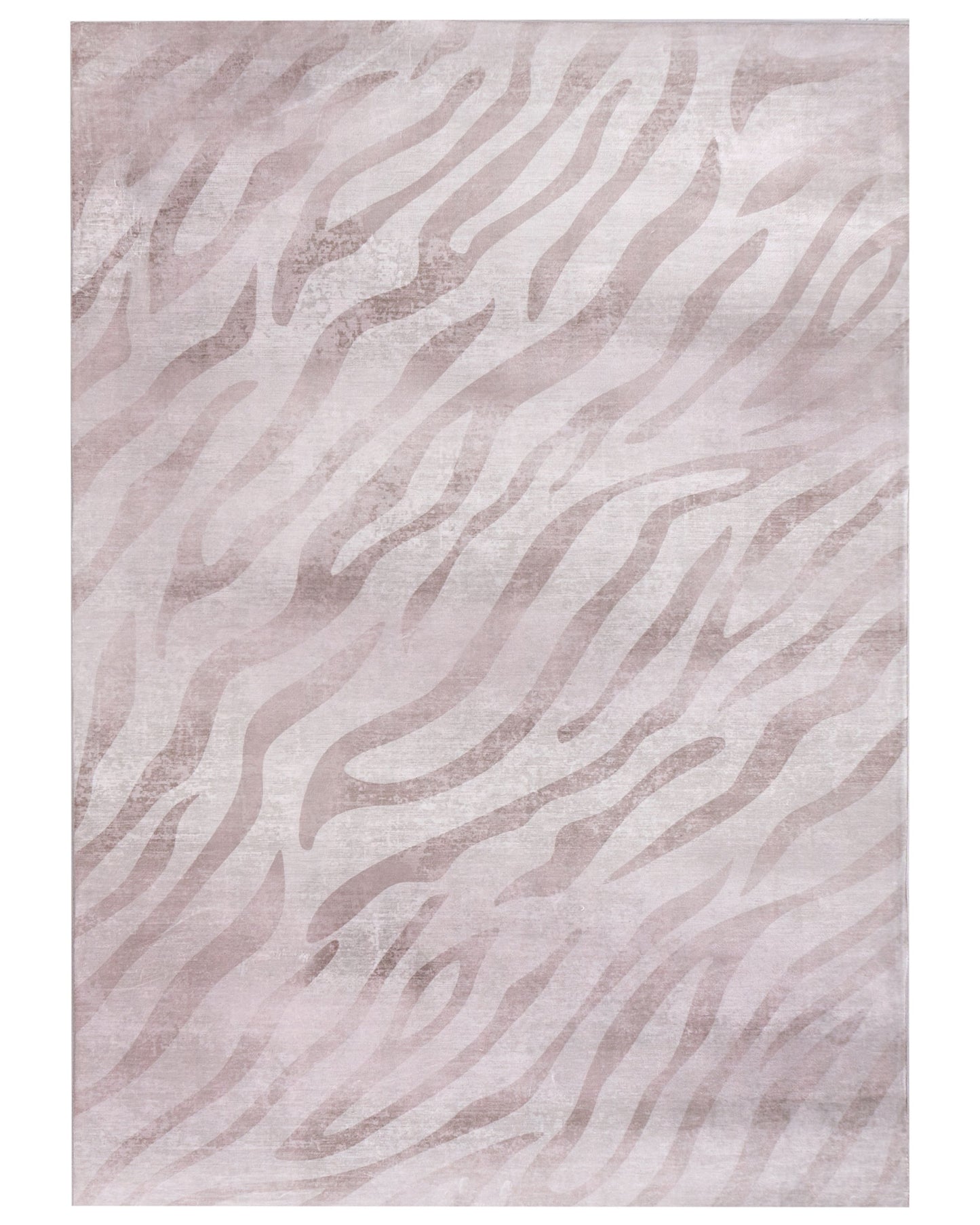 Zebra Area Rug Beige 140 x 200cm Modern Living Room Bedroom Underfloor Heating Anti Slip