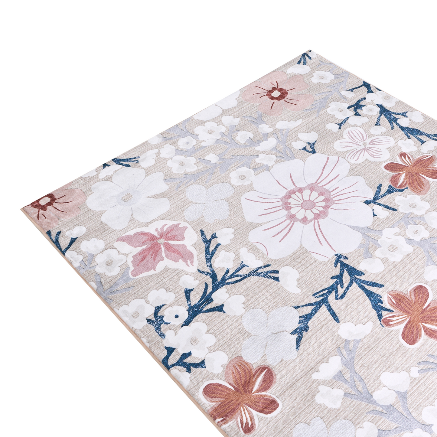 Area Rug Multicolour Fabric 140 x 200cm Modern Floral Pattern Living Room Underfloor Heating Anti Slip