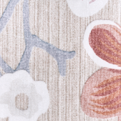 Area Rug Multicolour Fabric 140 x 200cm Modern Floral Pattern Living Room Underfloor Heating Anti Slip