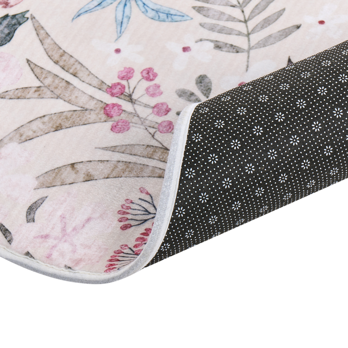 Multicolour Flower Area Rug 140 x 200 Anti Slip Heating
