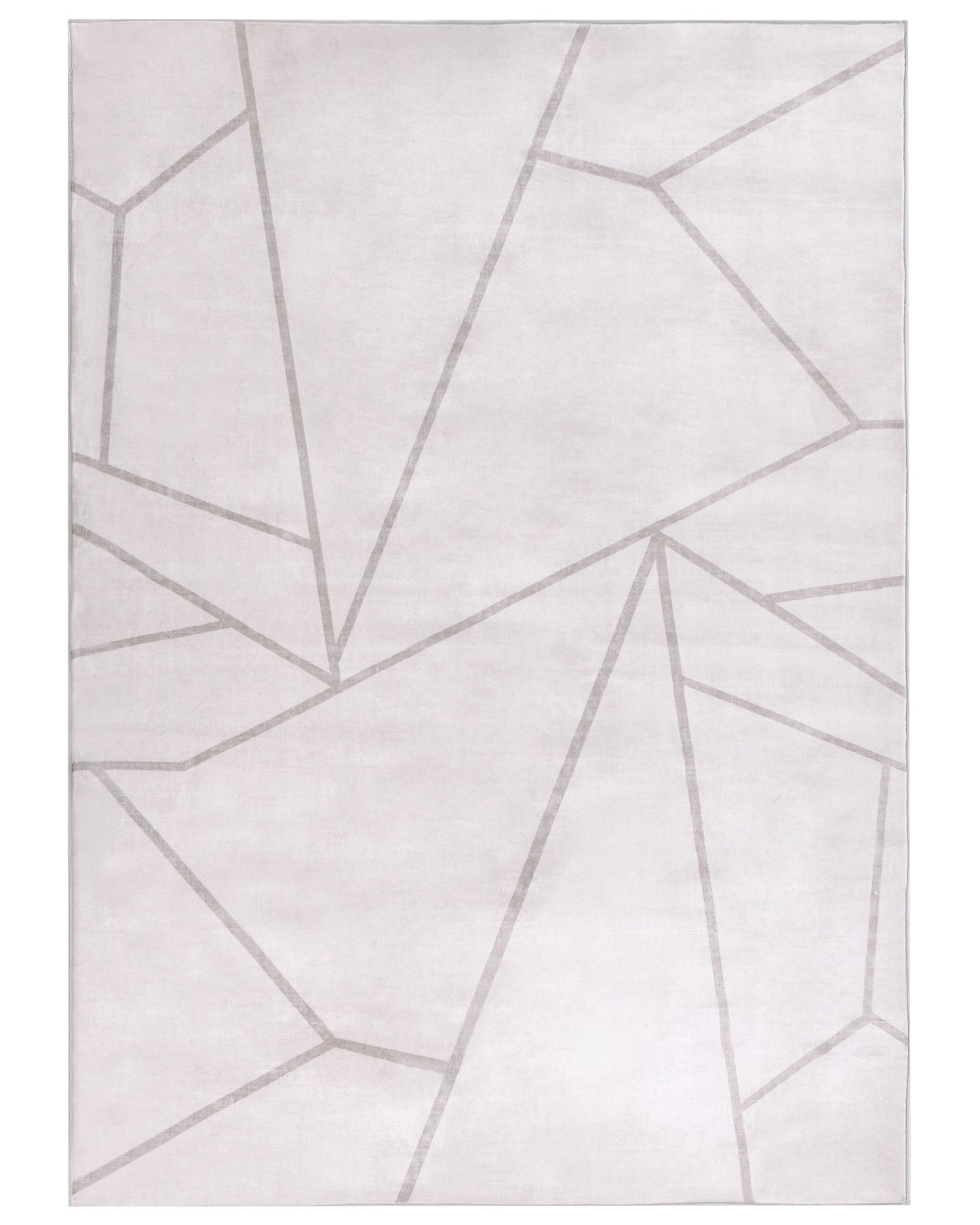 Light Beige Geometric Area Rug 140 x 200 Anti Slip