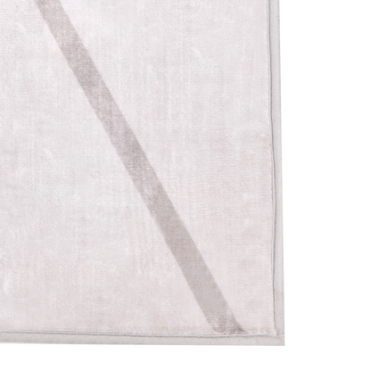 Light Beige Geometric Area Rug 140 x 200 Anti Slip