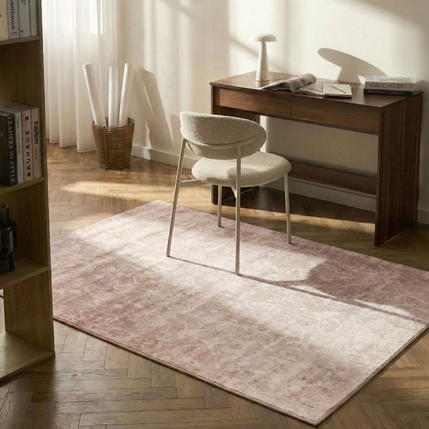 Area Rug Beige 140 x 200 Anti Slip