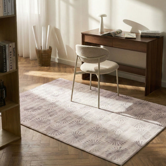 Modern Abstract Area Rug 140 x 200 Off White Anti Slip
