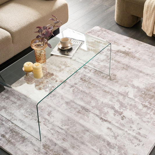 Multicolour Area Rug 140 x 200cm Modern Low Pile Anti Slip For Underfloor Heating