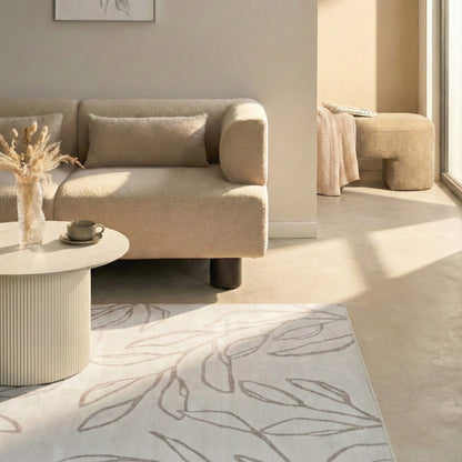 Light Beige 140 x 200cm Anti Slip Underfloor Rug