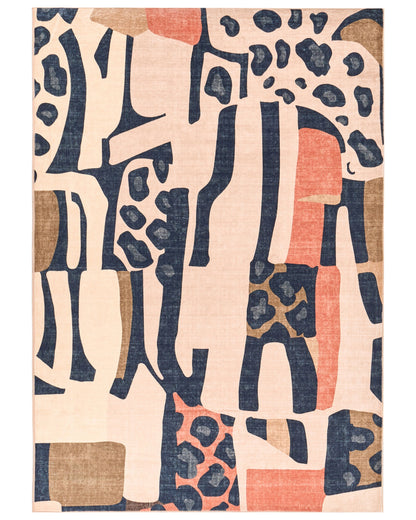 Multicolour Area Rug 140 x 200 Modern Abstract Underfloor Heating