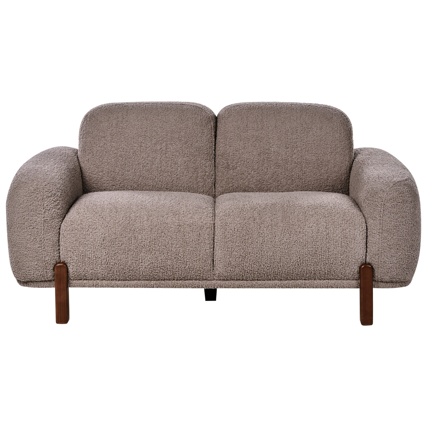 Taupe Boucle Upholstery 4 Seater Living Room Set With Two Seater Sofa And Two Armchairs Soft Modern