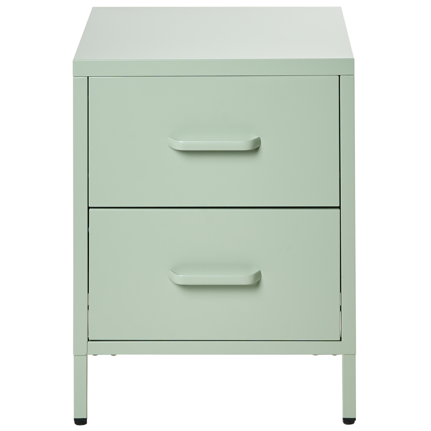 Mint Green Steel Bedside Table Industrial 2 Drawers