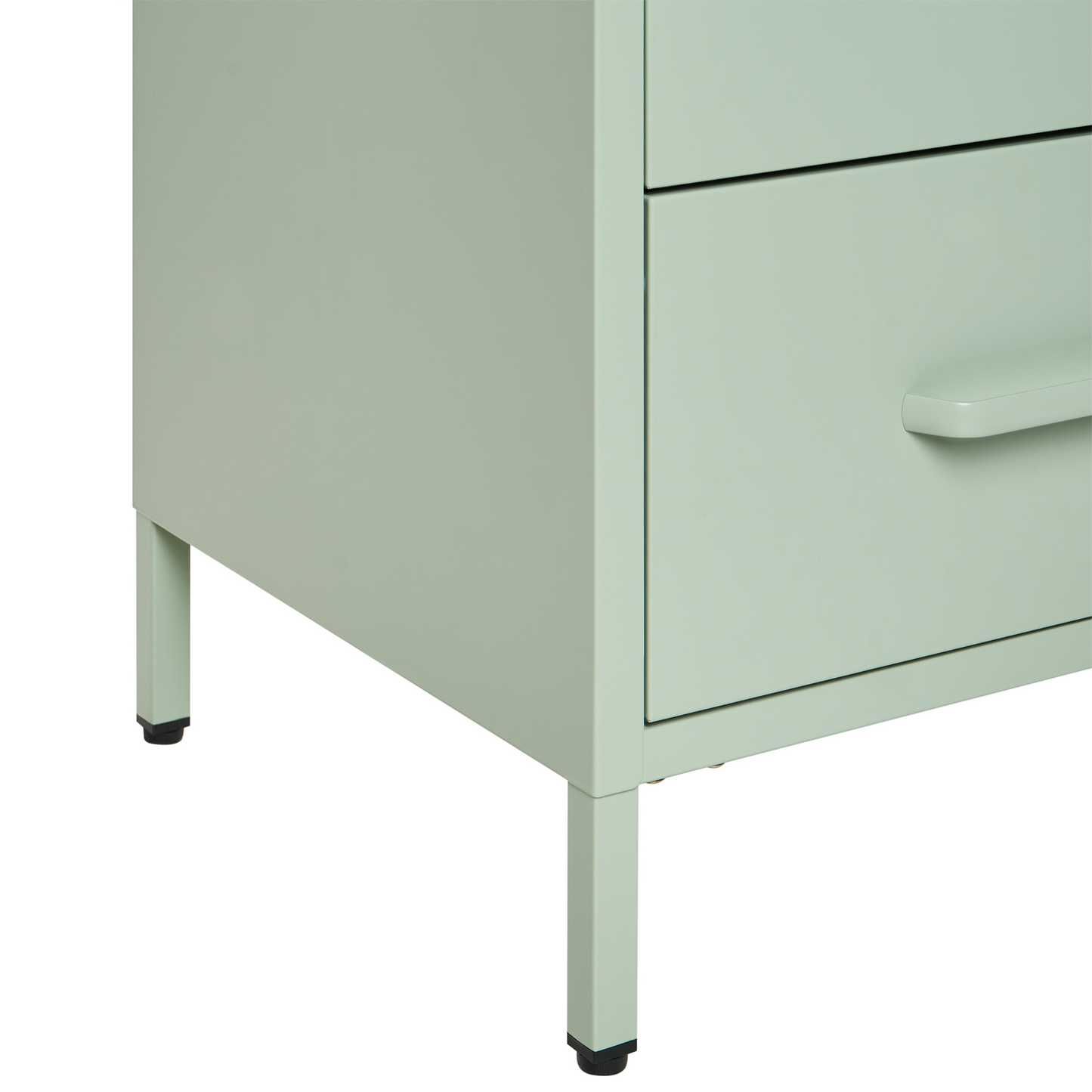 Mint Green Steel Bedside Table Industrial 2 Drawers