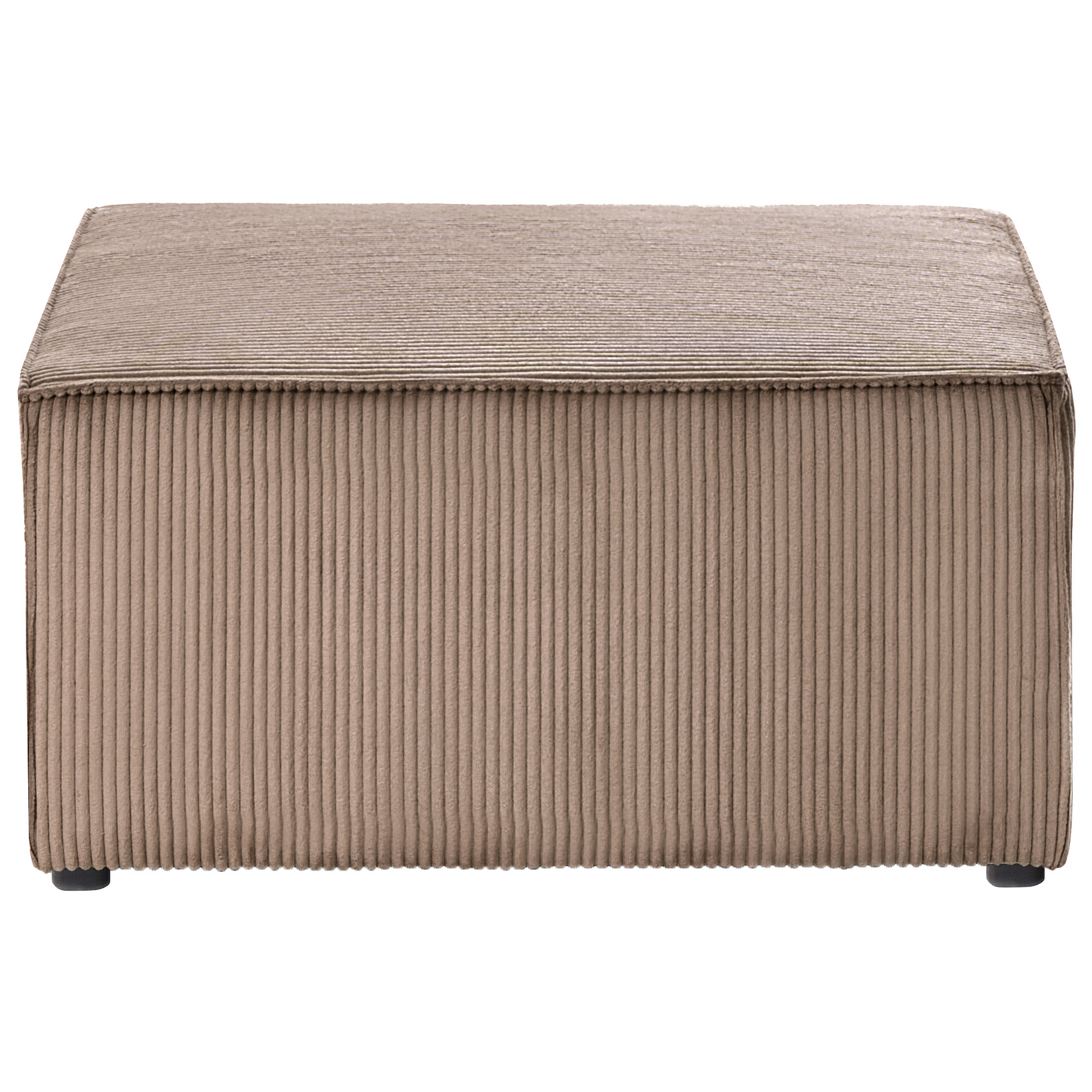 Nexra Modern Corduroy Ottoman Sand Beige Square Footstool
