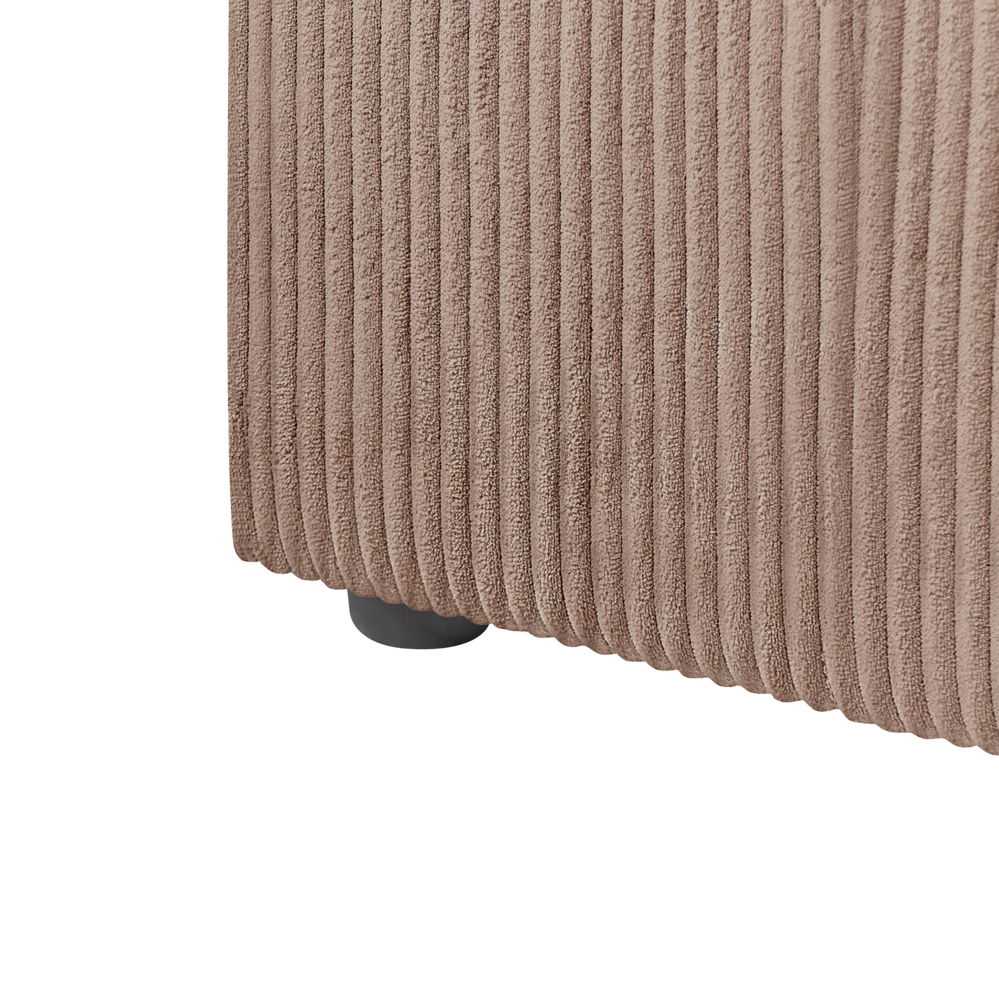 Nexra Modern Corduroy Ottoman Sand Beige Square Footstool