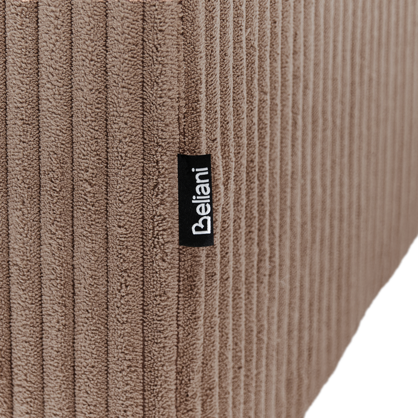 Nexra Modern Corduroy Ottoman Sand Beige Square Footstool