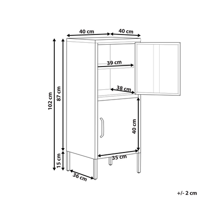 2-Door Beige Metal Storage Cabinet With 4 Shelves