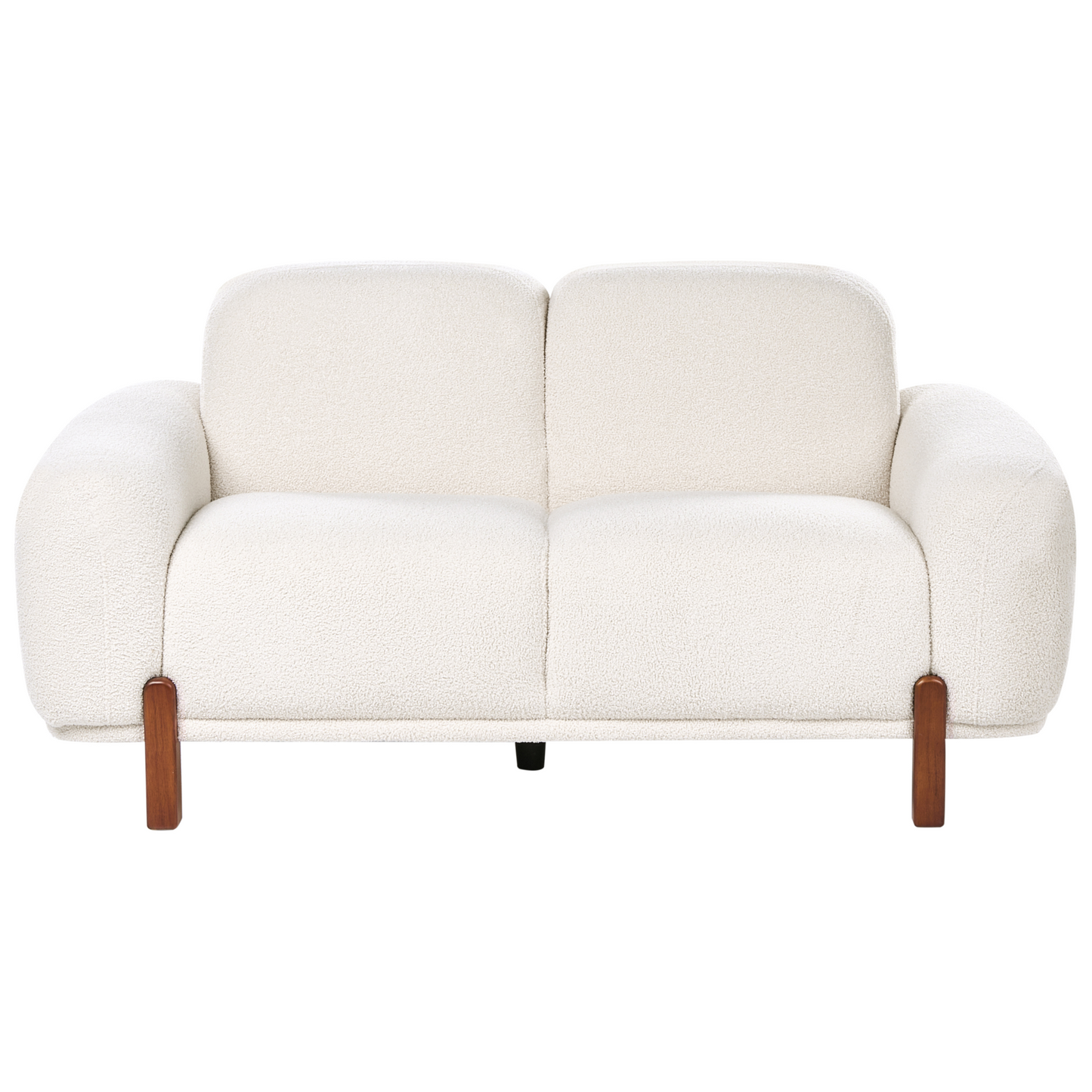 White Boucle 4 Seater Living Room Set With 2 Seater Sofa And 2 Armchairs Low Curvilinear