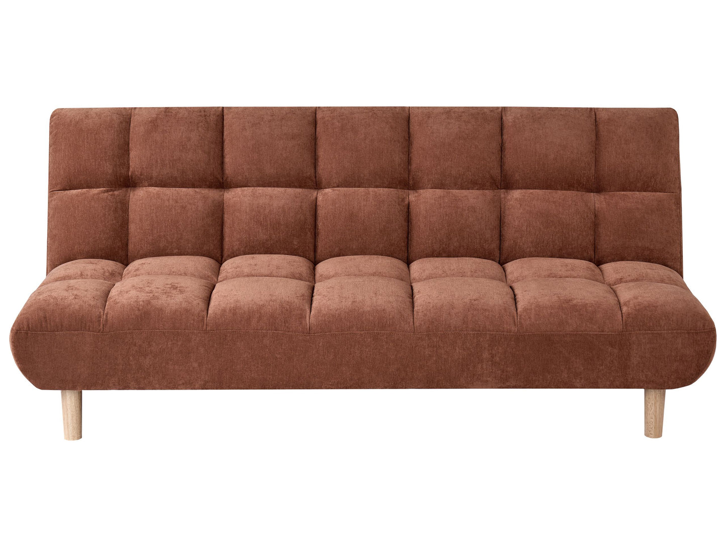 Sofa Bed 2 Seater Golden Brown Fabric Tufted Backrest
