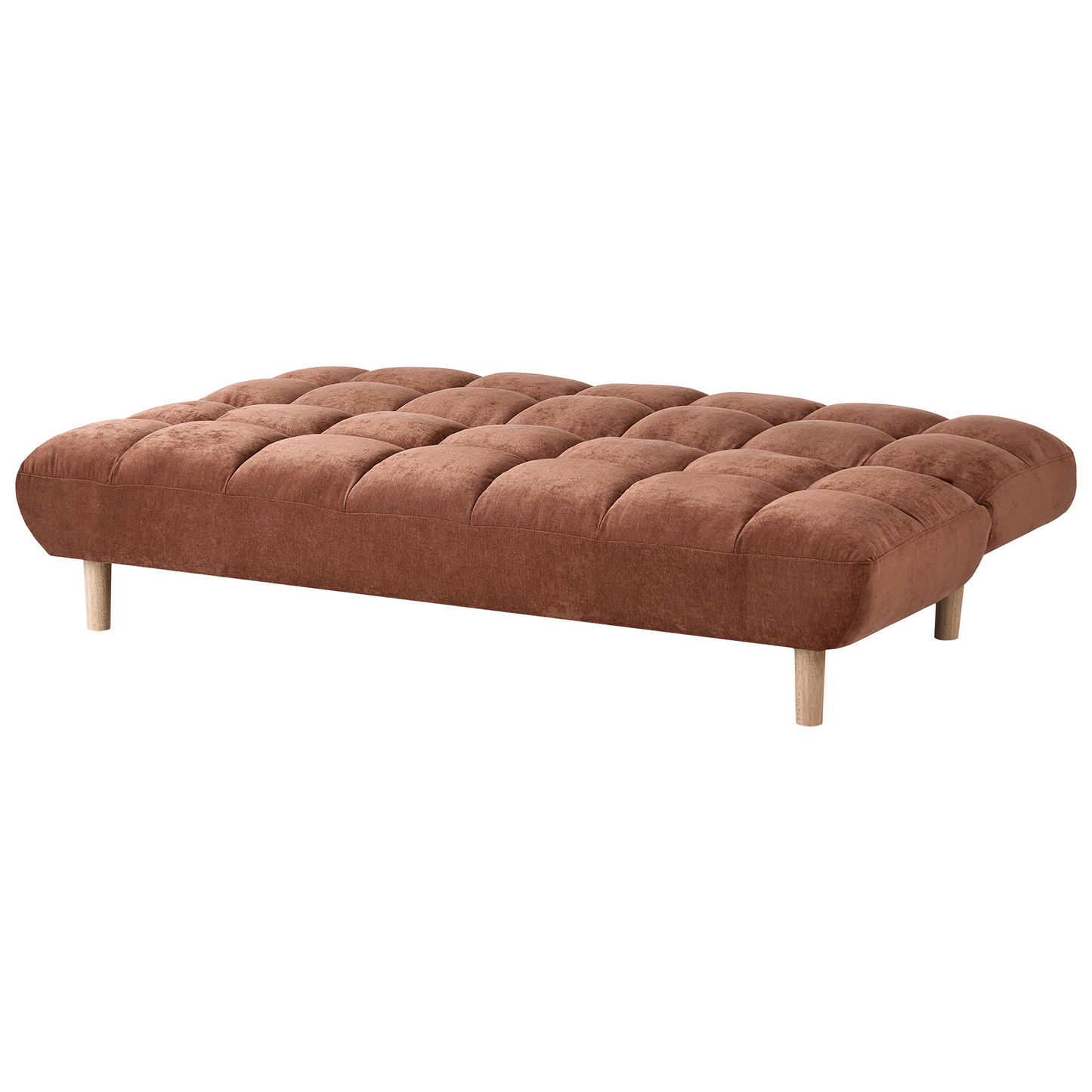 Sofa Bed 2 Seater Golden Brown Fabric Tufted Backrest