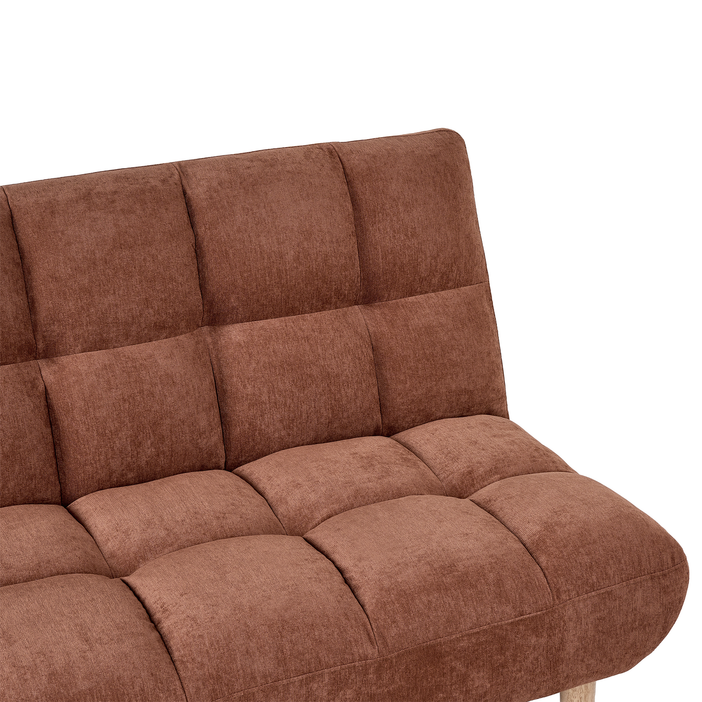 Sofa Bed 2 Seater Golden Brown Fabric Tufted Backrest