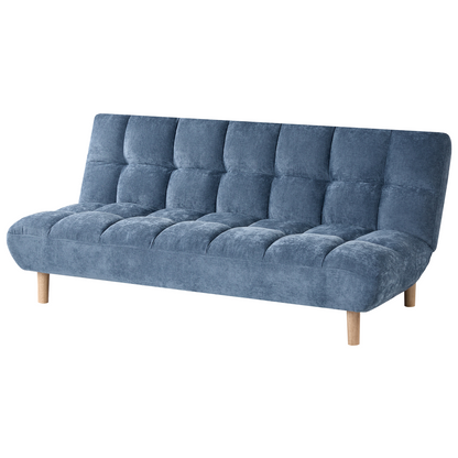 Opaline Home Sofa Bed Blue Fabric 2 Seater With Adjustable Backrest