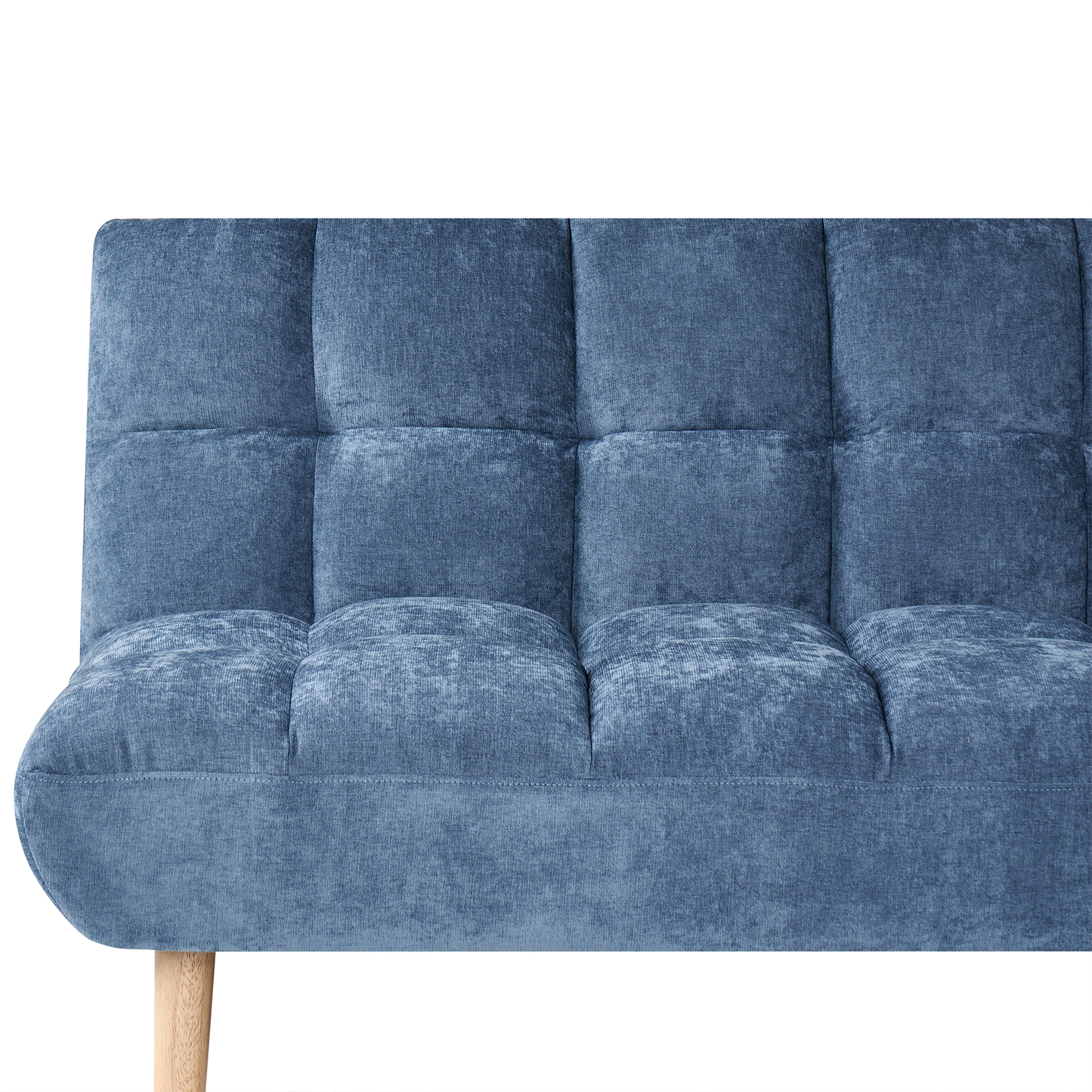 Opaline Home Sofa Bed Blue Fabric 2 Seater With Adjustable Backrest