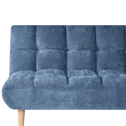 Opaline Home Sofa Bed Blue Fabric 2 Seater With Adjustable Backrest