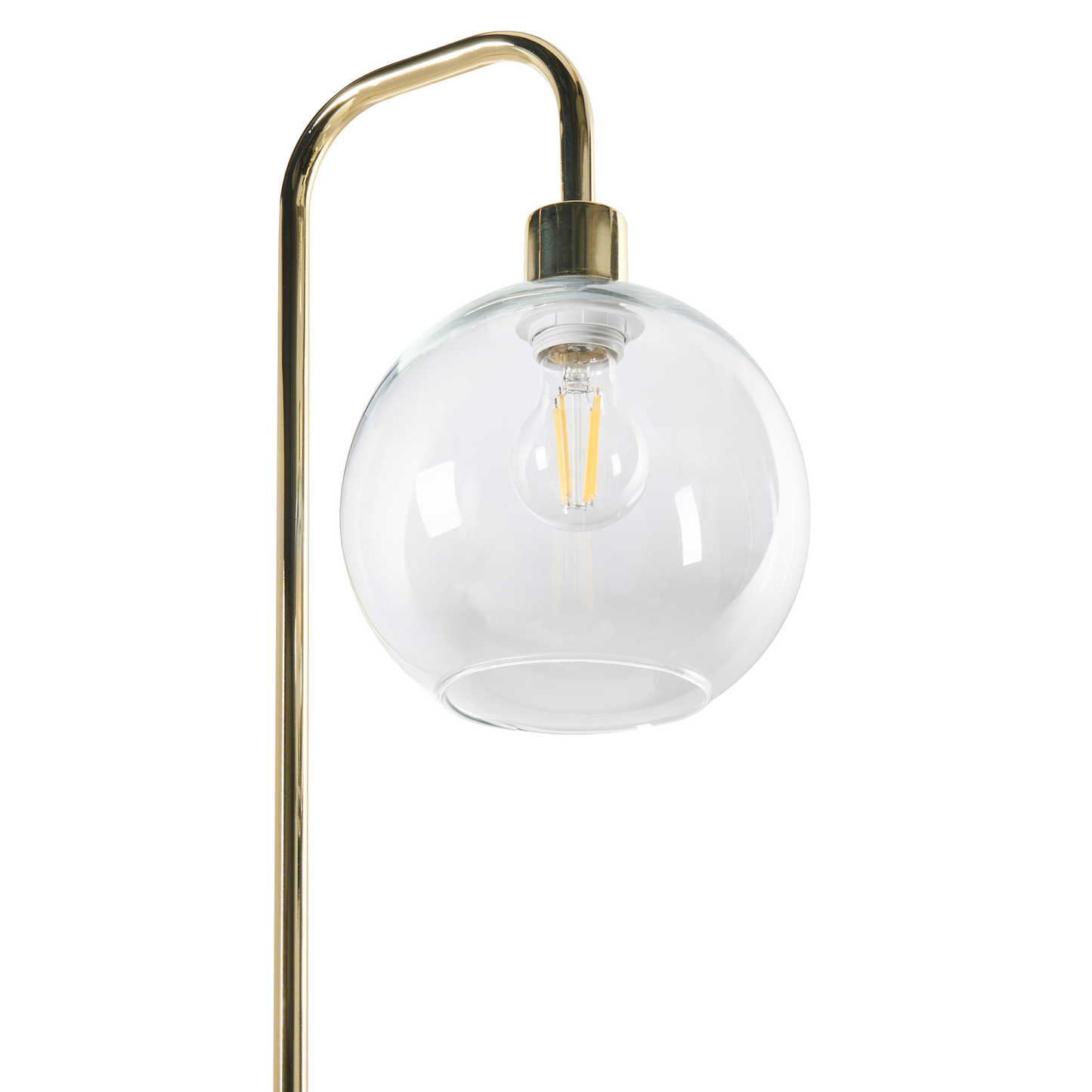 Floor Lamp Gold Metal Base Glass Shade Modern Living