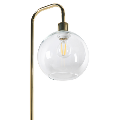 Floor Lamp Gold Metal Base Glass Shade Modern Living