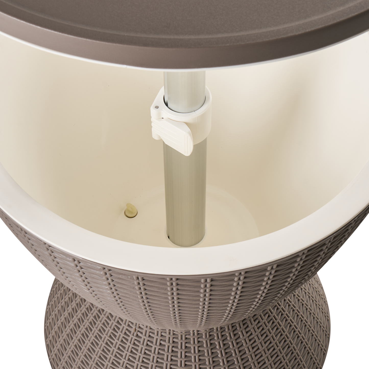 Garden Cool Bar Built In Cooler Brown Polypropylene 49cm Round Tabletop With Height Adjustable Mechanism