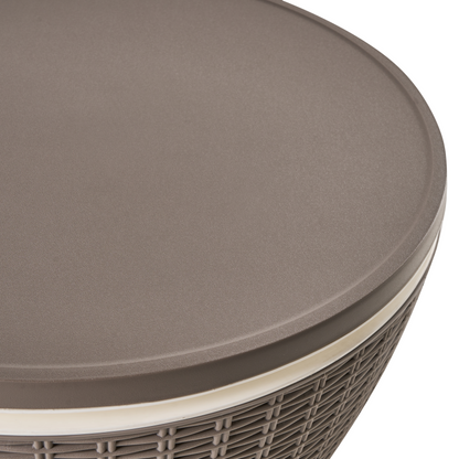 Garden Cool Bar Built In Cooler Brown Polypropylene 49cm Round Tabletop With Height Adjustable Mechanism