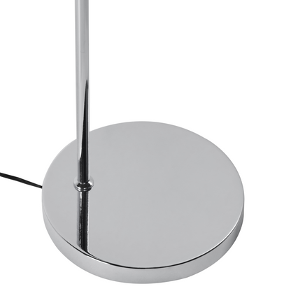 Floor Lamp Silver Metal Base Glass Shade Modern Living Room Lighting For Home Decor