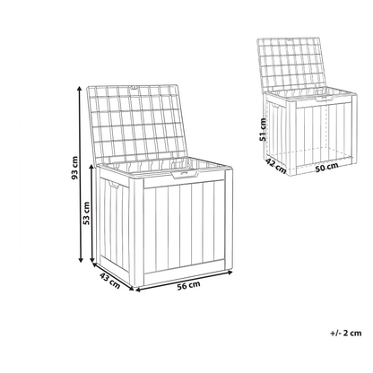 Garden Storage Box Taupe 56 x 53cm Outdoor Polypropylene
