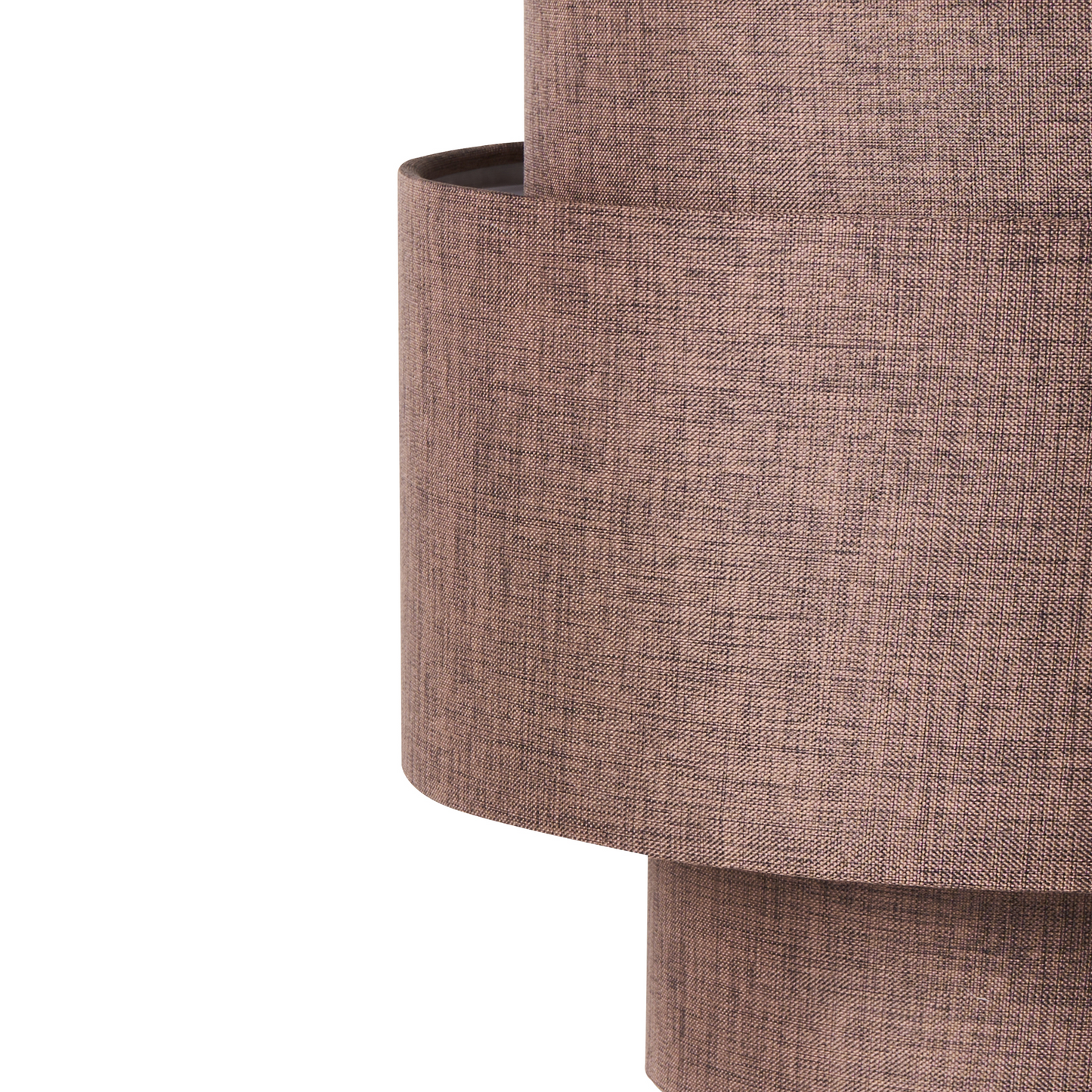 Pendant Lamp Brown Metal Base Layered Fabric Shade Modern Living Room Ambient
