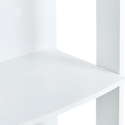 White Corner Desk With Open Shelves L-Shape