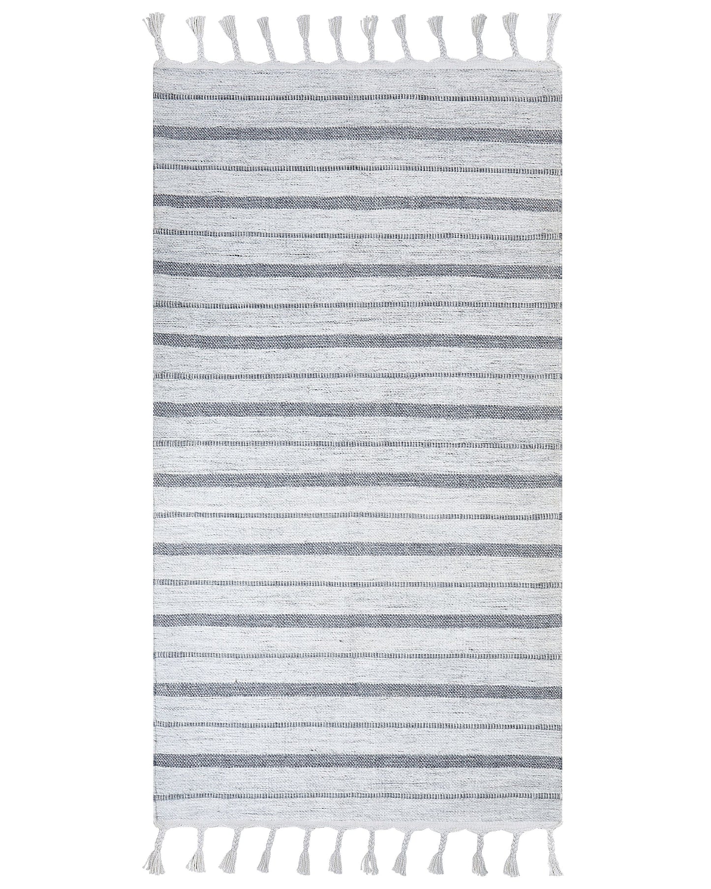 Area Rug Off White 80 x 150 Handwoven Recycled Material Stripe Modern