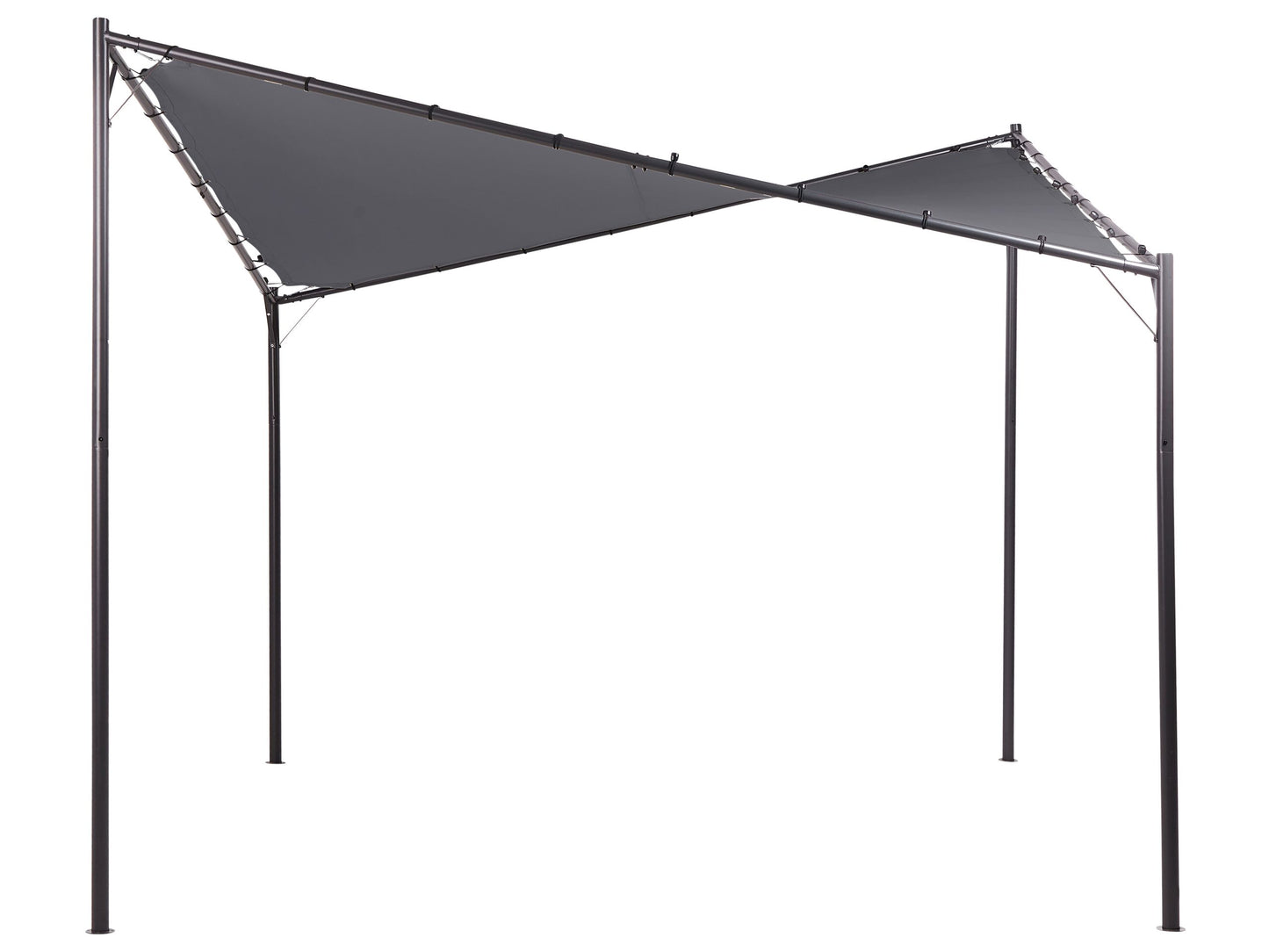 Pergola Dark Grey Polyester Steel 300 x 300cm UV Resistant Garden Pavilion