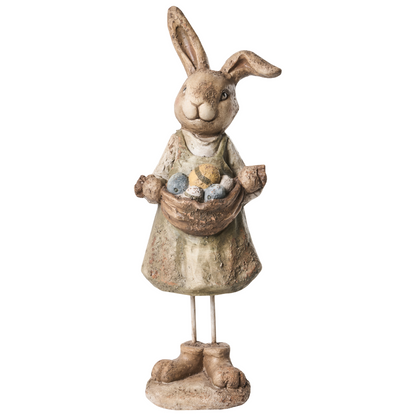 Decor Set Of 2 Multicolour Easter Bunny Figurines Indoor Outdoor