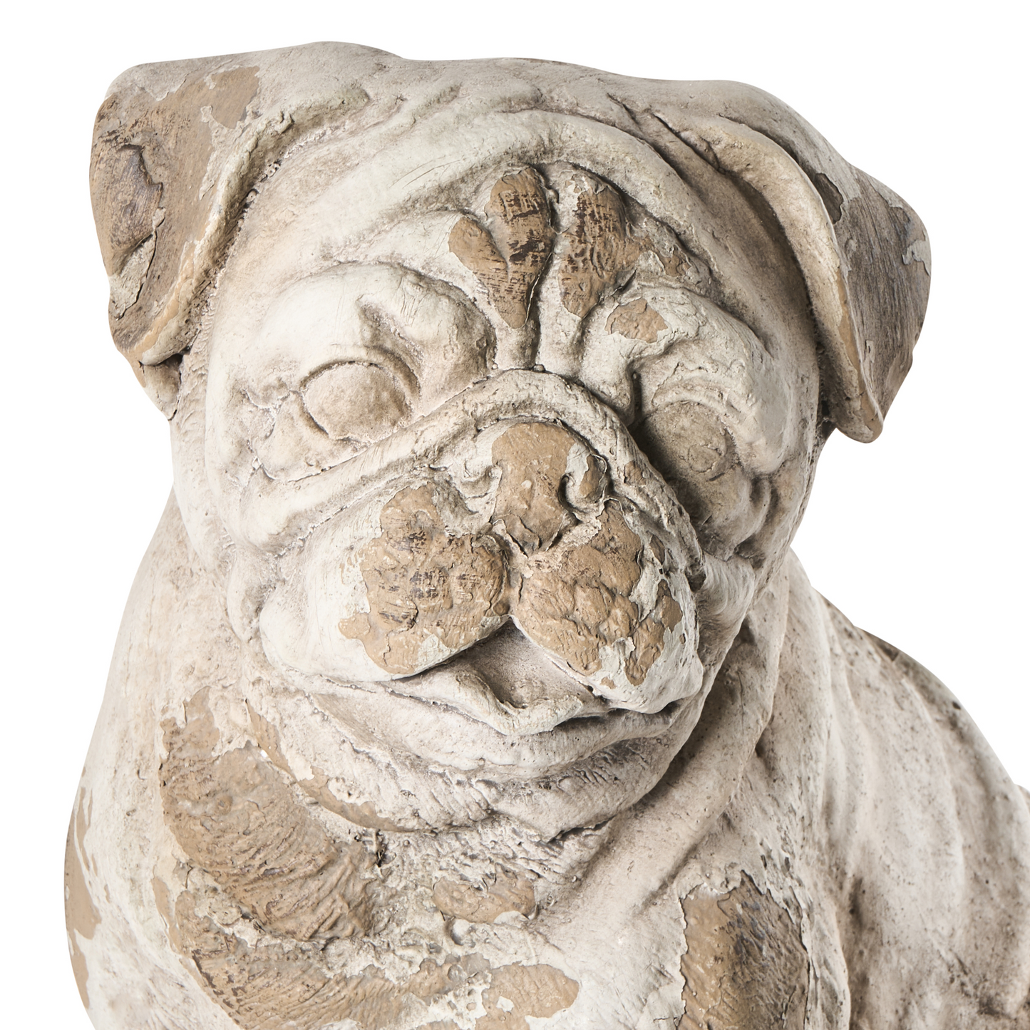 Pug Figurine Beige Distressed Finish 17 x 27 x 30cm