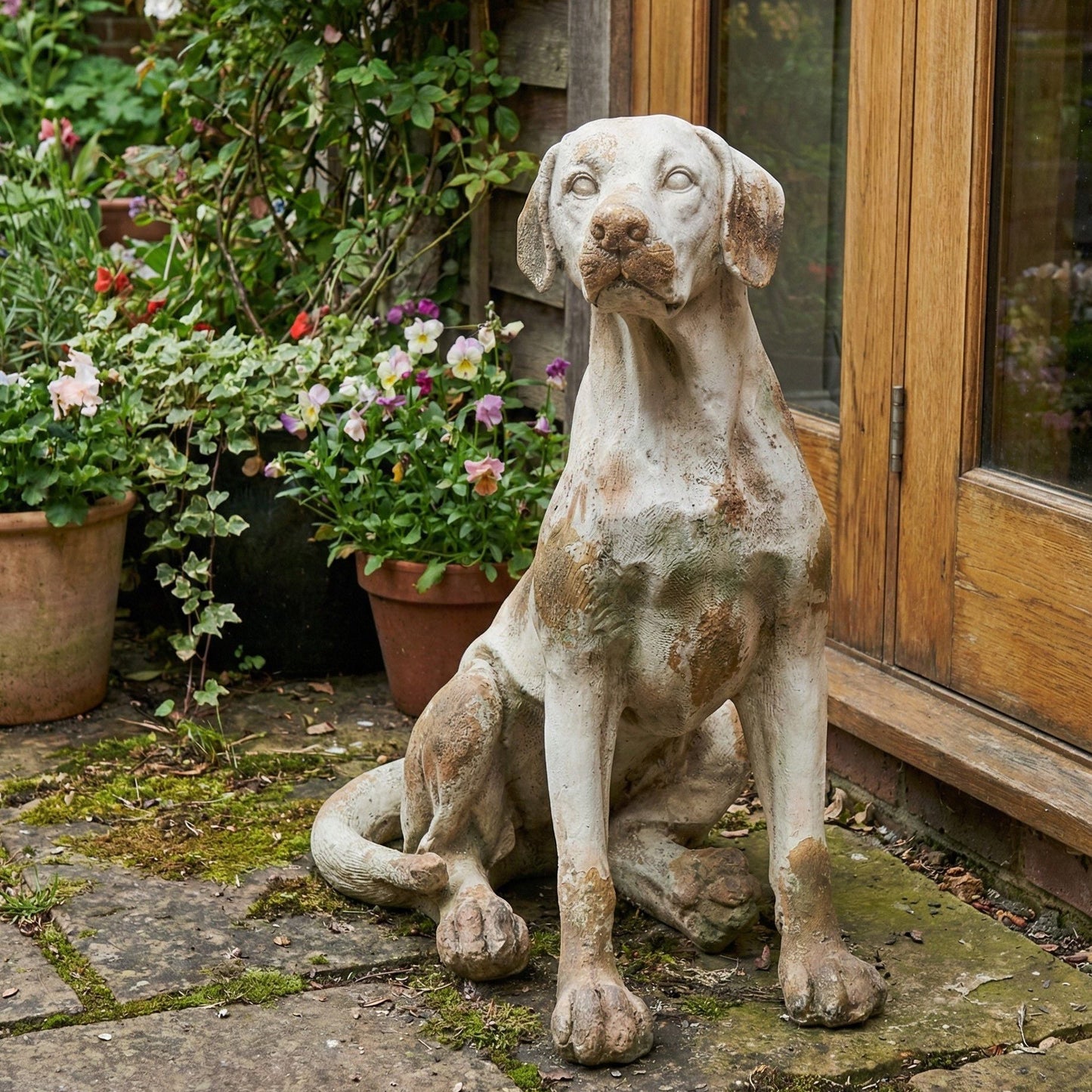 Coastal Dog Garden Figurine Beige 42 x 50 x 70cm