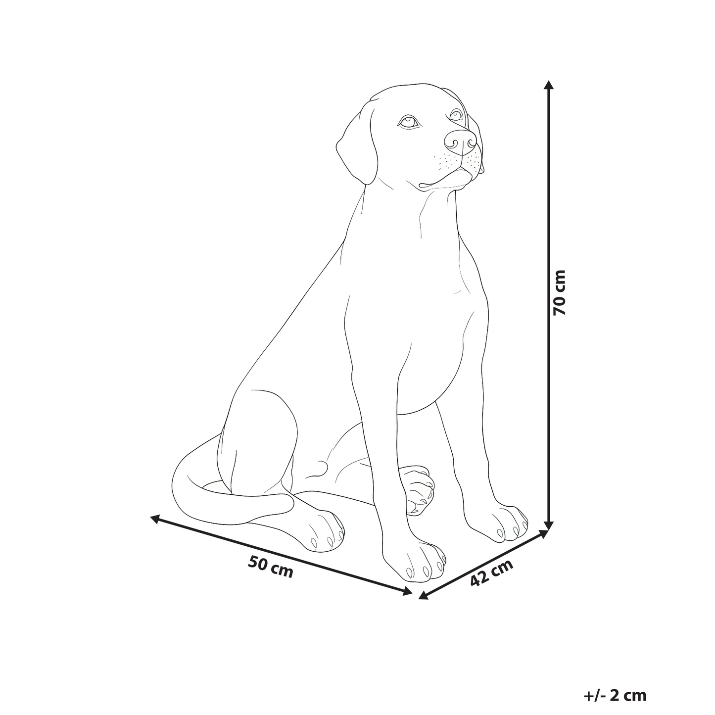 Coastal Dog Garden Figurine Beige 42 x 50 x 70cm