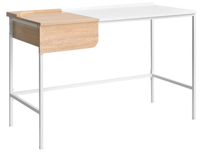 White Minimalist Home Office Desk With Drawer 120 x 60cm