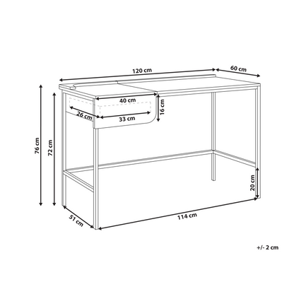 White Minimalist Home Office Desk With Drawer 120 x 60cm