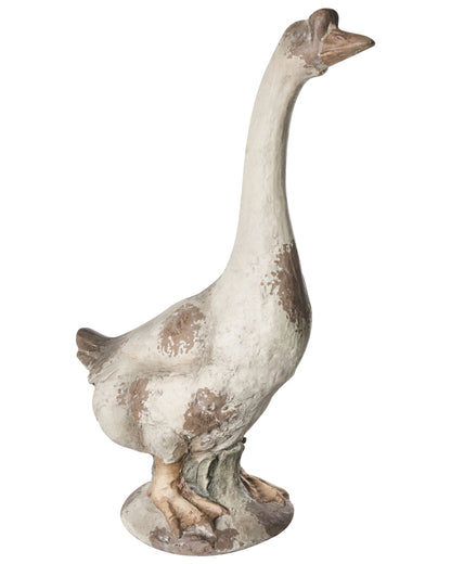 Greenhaven Goose Garden Figurine Distressed Beige 23 x 38 x 67cm