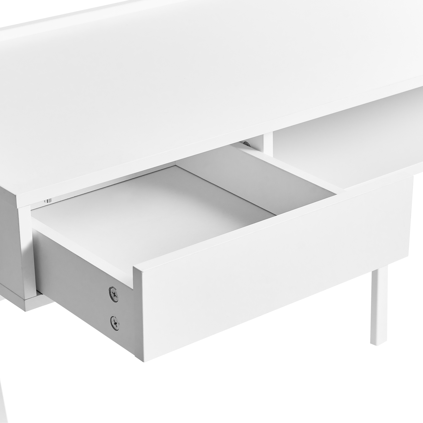 Nexa Home Office Desk White With Drawer And Shelf 107 x 48cm