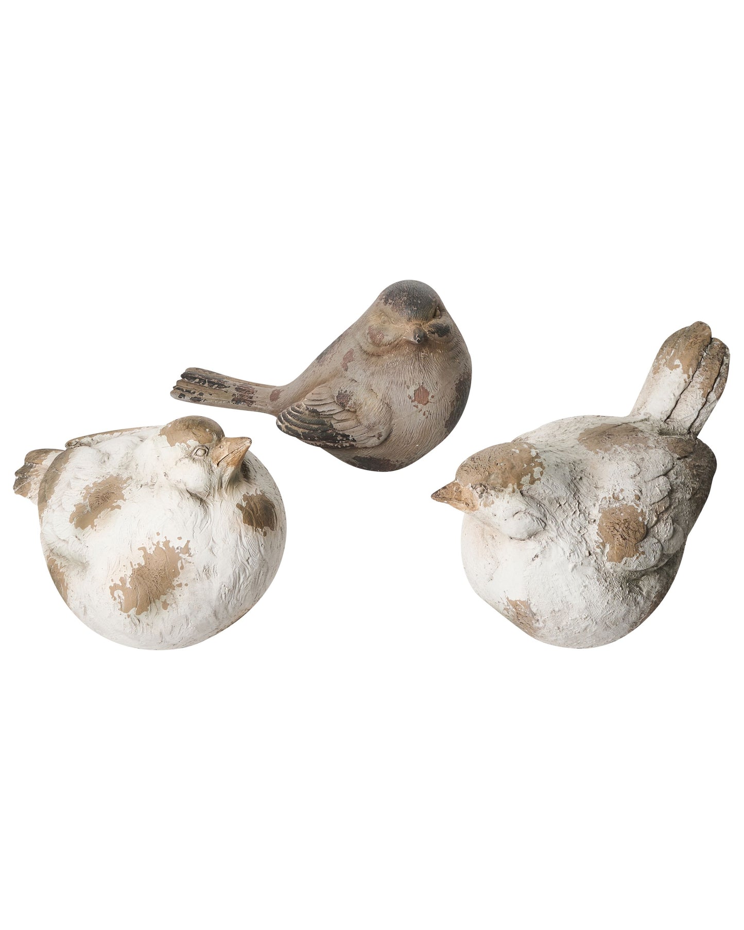 Beige Goose Set Of 3 Outdoor Figurines