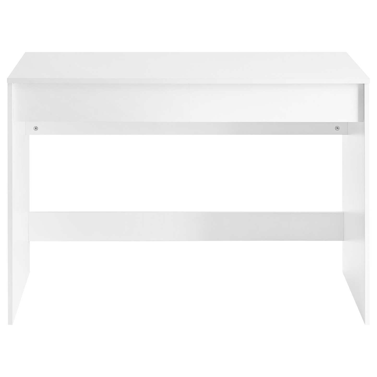 White Home Office Desk 110 x 50cm With Two Drawers And Two Shelves Scandinavian Style