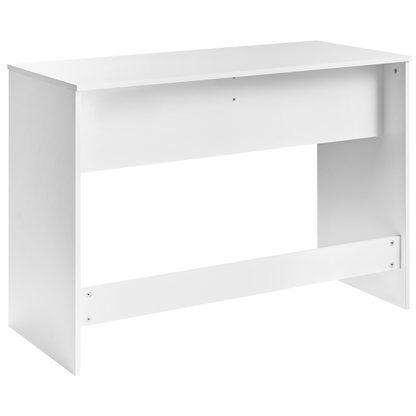 White Home Office Desk 110 x 50cm With Two Drawers And Two Shelves Scandinavian Style