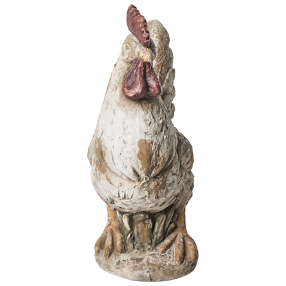 Beige Chicken Figurines Set Of 2